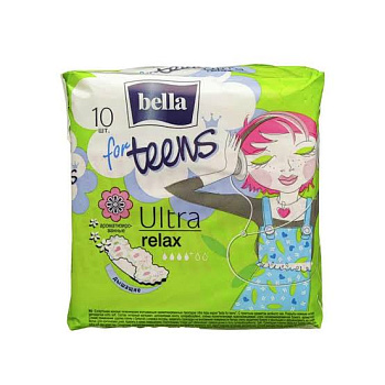 Супертонкие женские гигиенические ароматизированные прокладки Bella for Teens ULTRA relax, 10 шт